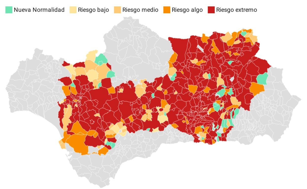 La Junta cierra Sevilla, Jaén y Granada con todos sus pueblos