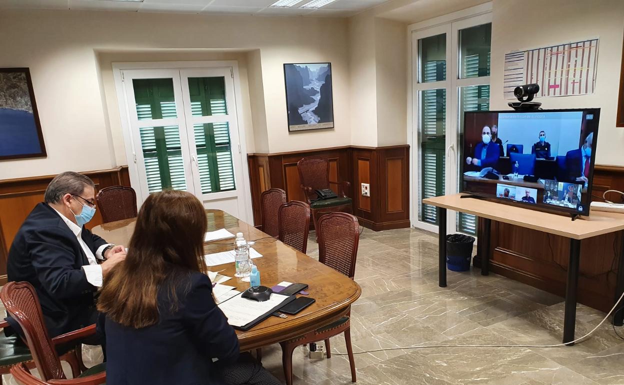 Imagen de la reunión telemática celebrada este jueves. 