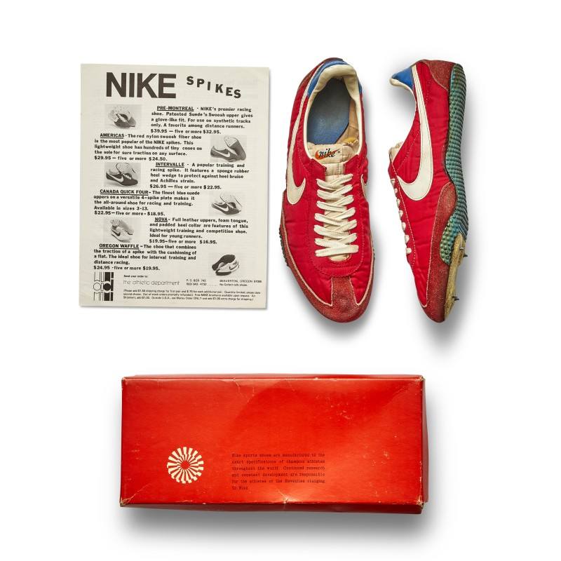 Nike Americas Track. Uno de los modelos originales de zapatillas con clavos para atletismo lanzados por Nike en 1973. 7.500 dólares. 