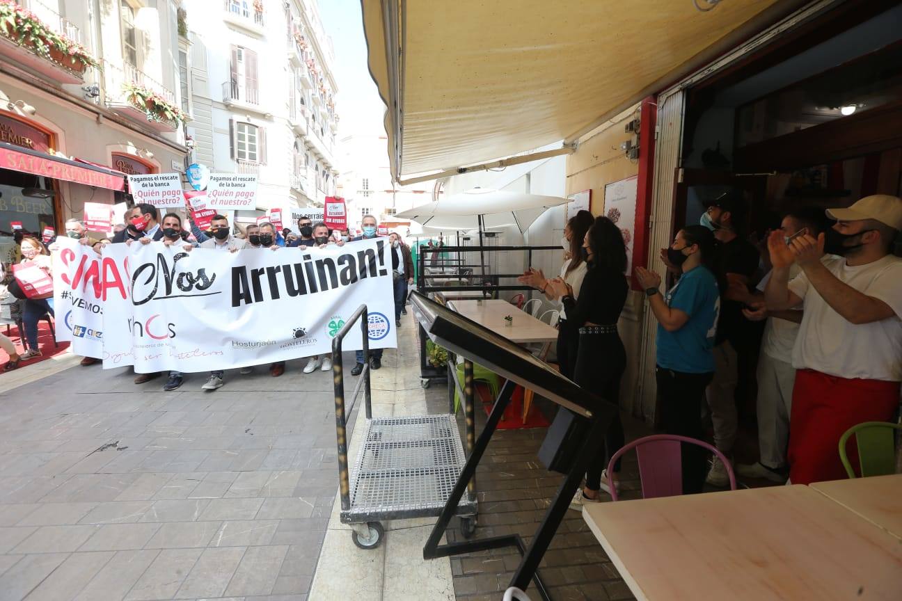 Protesta de los hosteleros de Málaga. 