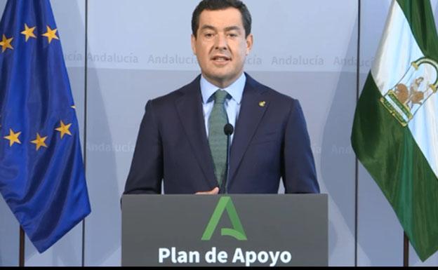 Moreno pide al Gobierno que aporte otros 667 millones para ayudar al tejido productivo andaluz frente a la pandemia