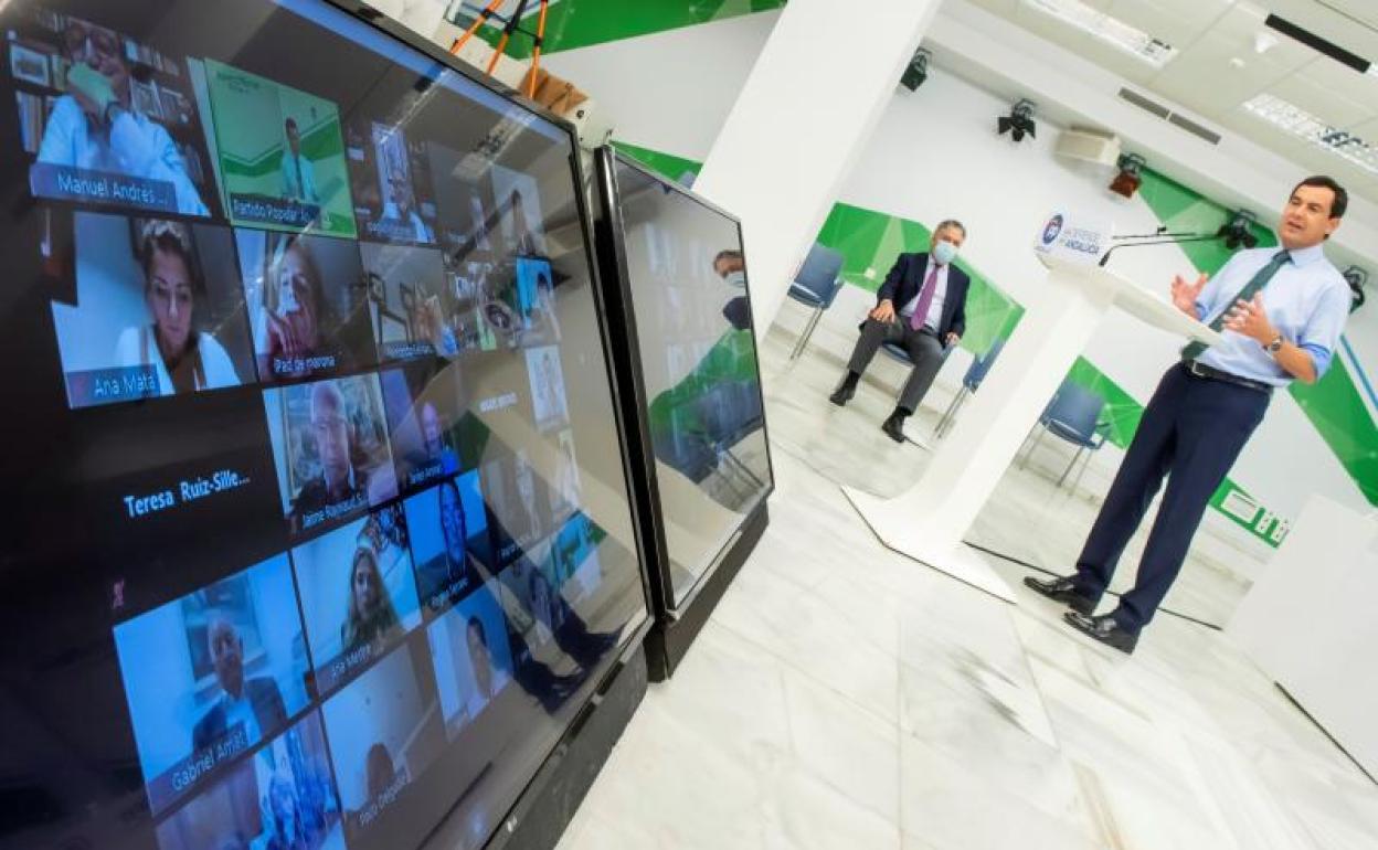 Juanma Moreno interviene en el Comité Ejecutivo Autonómico del PP Andaluz