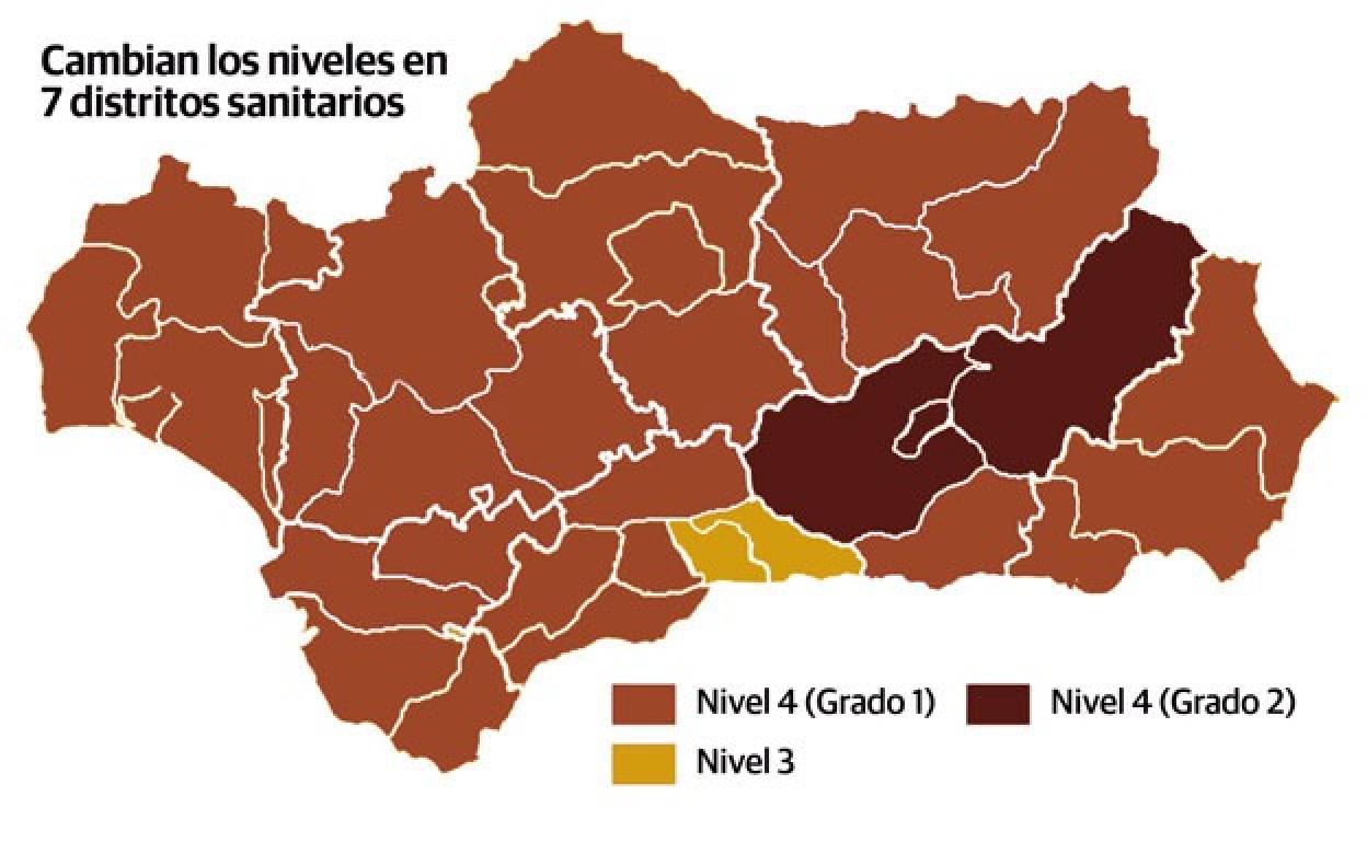 Cambios de restricciones en siete distritos de Andalucía 