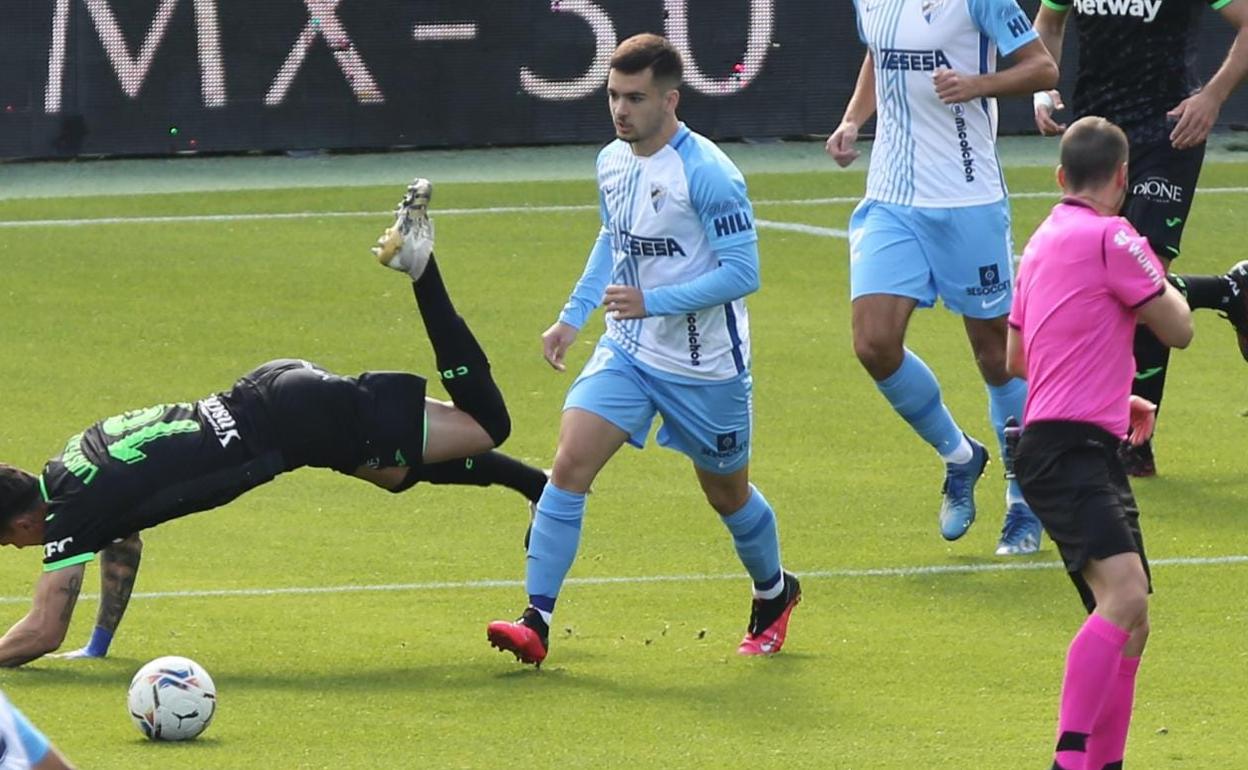 Ramón, durante el partido contra el Leganés en La Rosaleda.