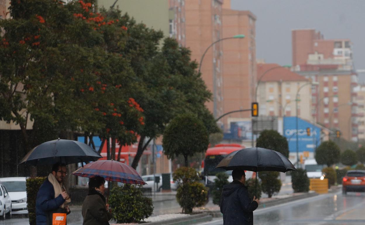 Último episodio de lluvias en Málaga capital, a principios de este mes. 