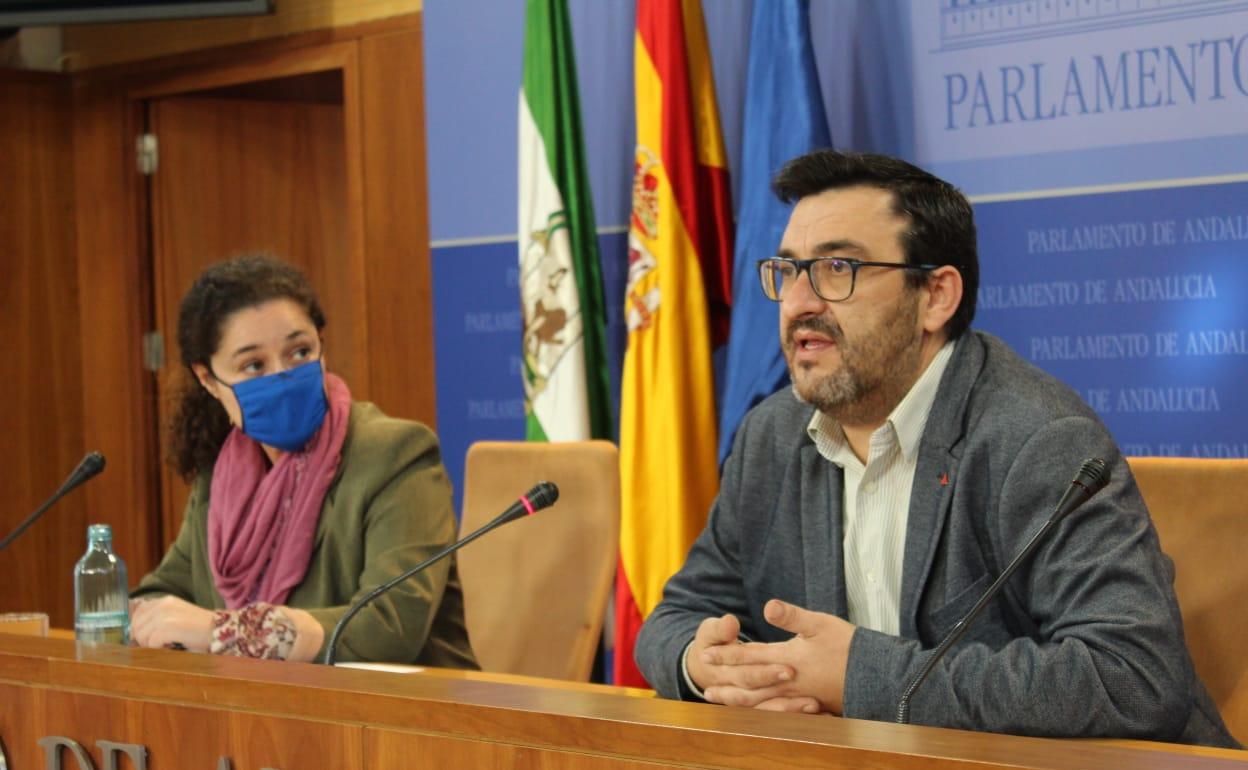 Ahumada, en una comparecencia en la sala de prensa del Parlamento autonómico