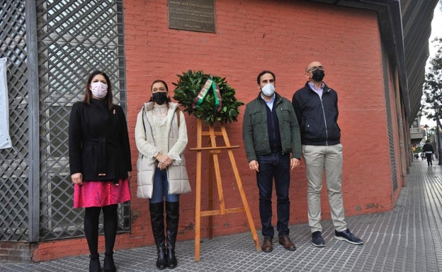 Losada, Pérez de Siles, Pérez y Zorrilla, en el homenaje institucional del Ayuntamiento de la capital.