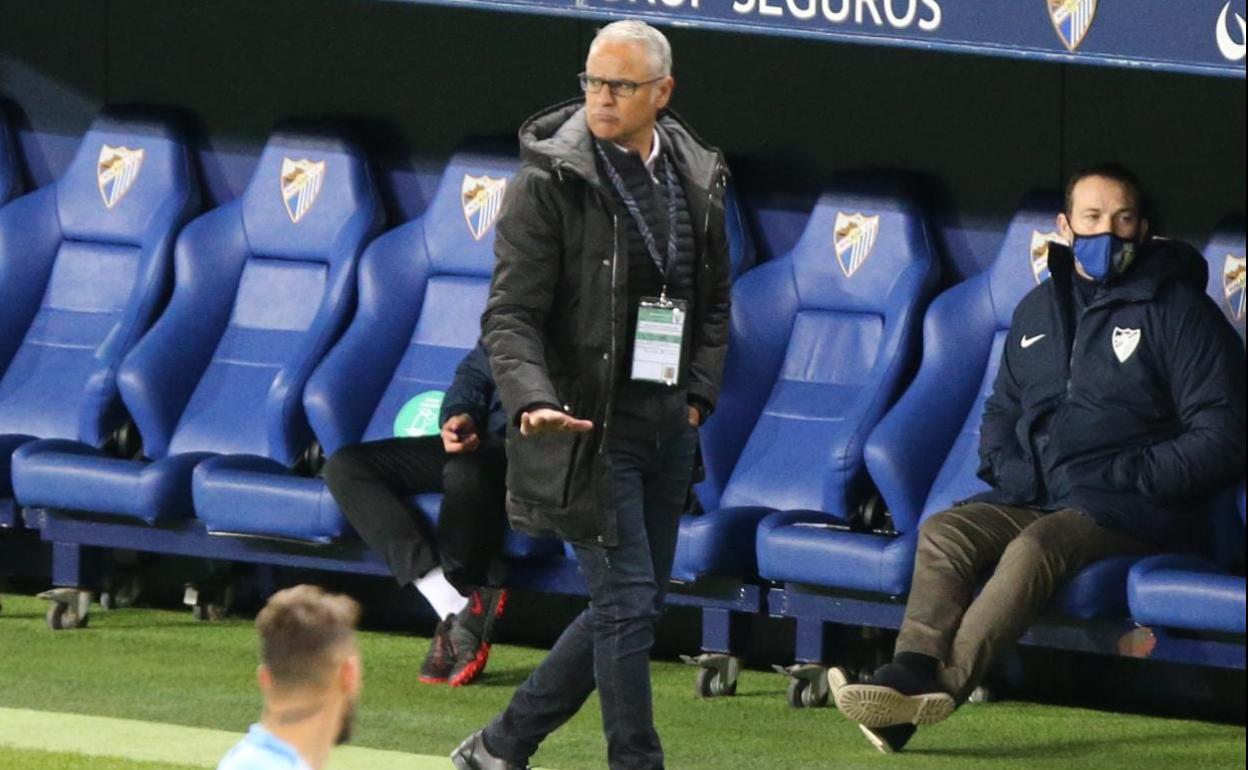 Pellicer pide tranquilidad a sus jugadores en el partido contra el Cartagena. 