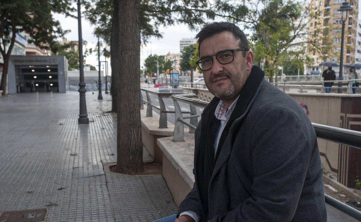 Ahumada, antes de la entrevista con este periódico, en el Centro de Málaga.