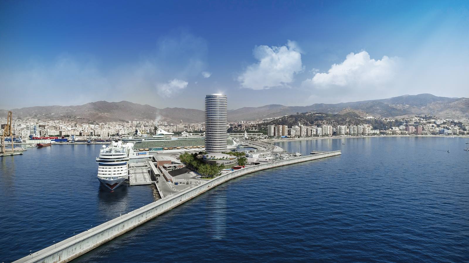 Recreación de cómo quedará la torre del Puerto de Málaga.
