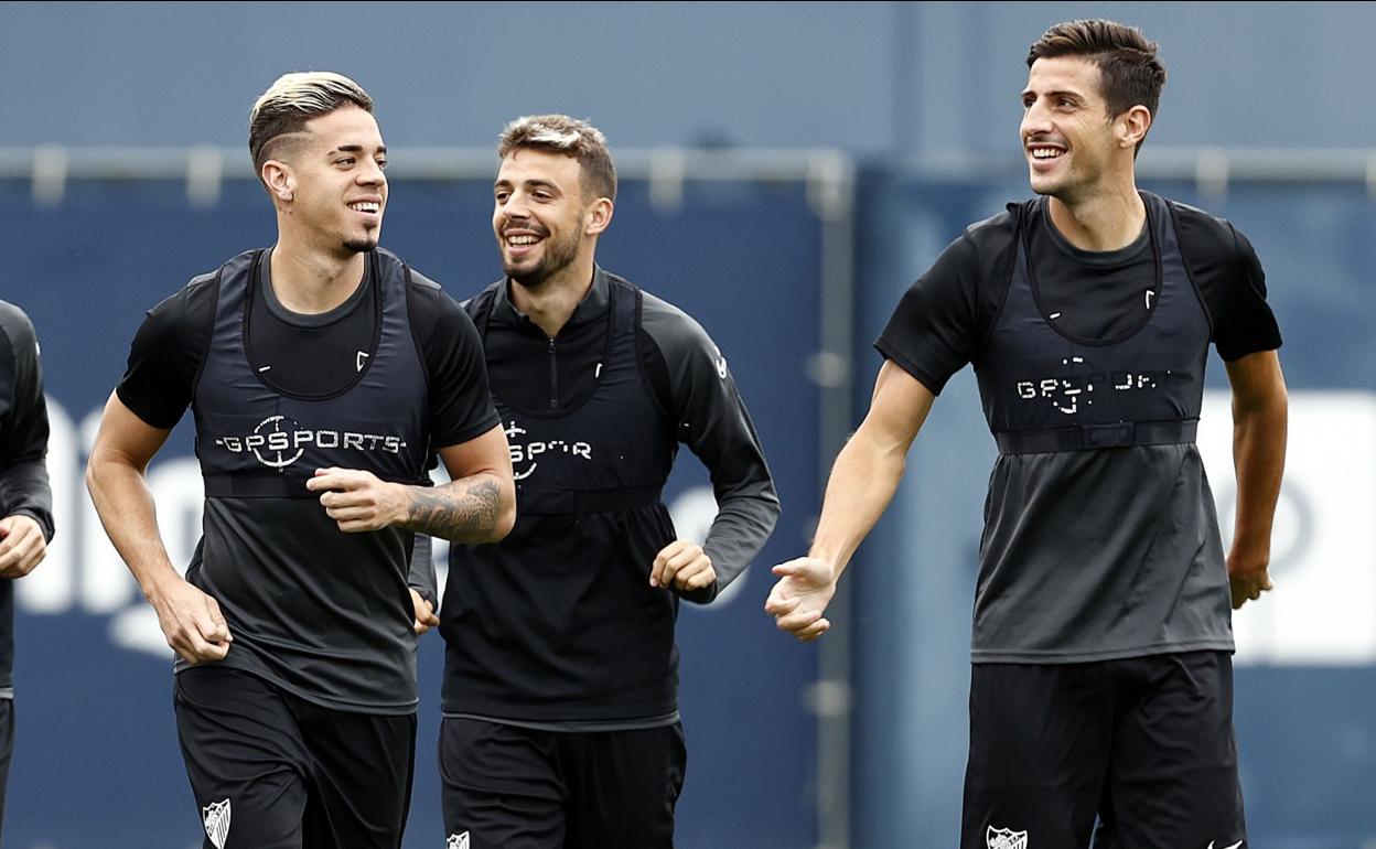 Mejías, Cristian y Chavarría, en un entrenamiento.