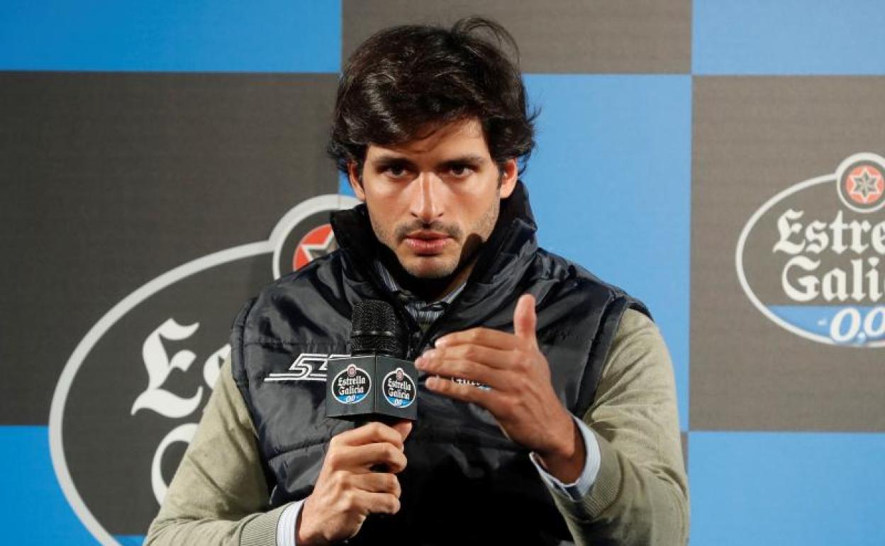 Carlos Sainz, durante su encuentro con la prensa.