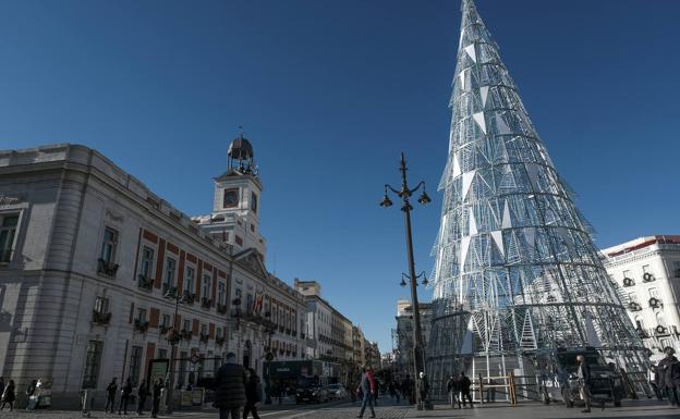 Así lucía ayer la Puerta del Sol de Madrid.