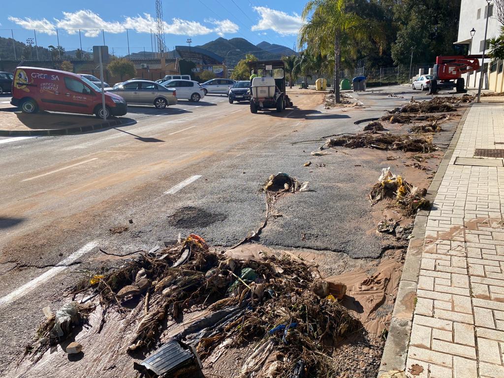 Así ha amanecido Alhaurín de la Torre, uno de los municipios más afectados por la borrasca.