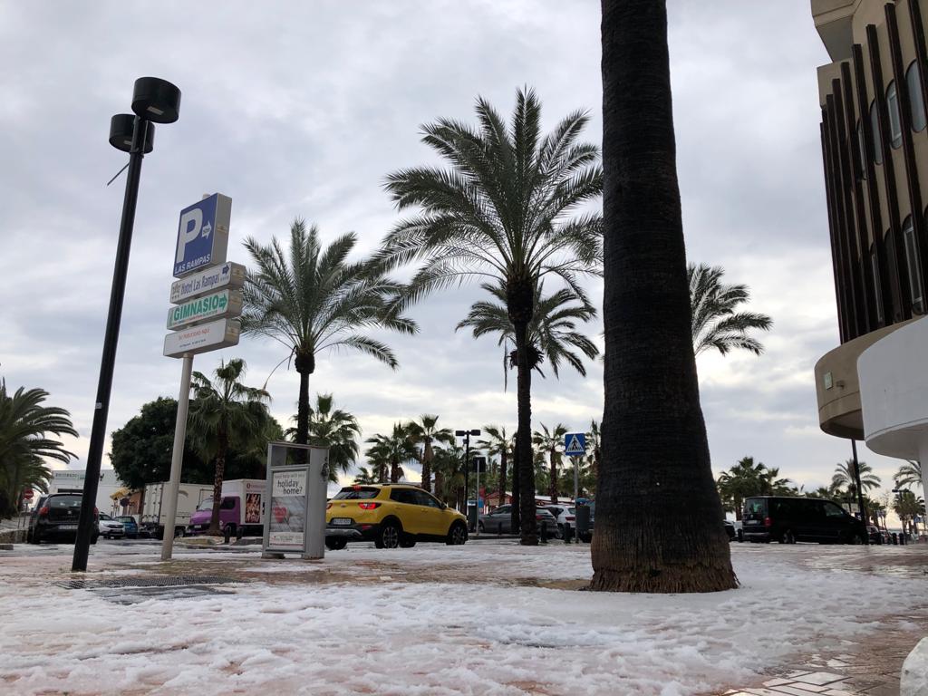 Granizo en Fuengirola.