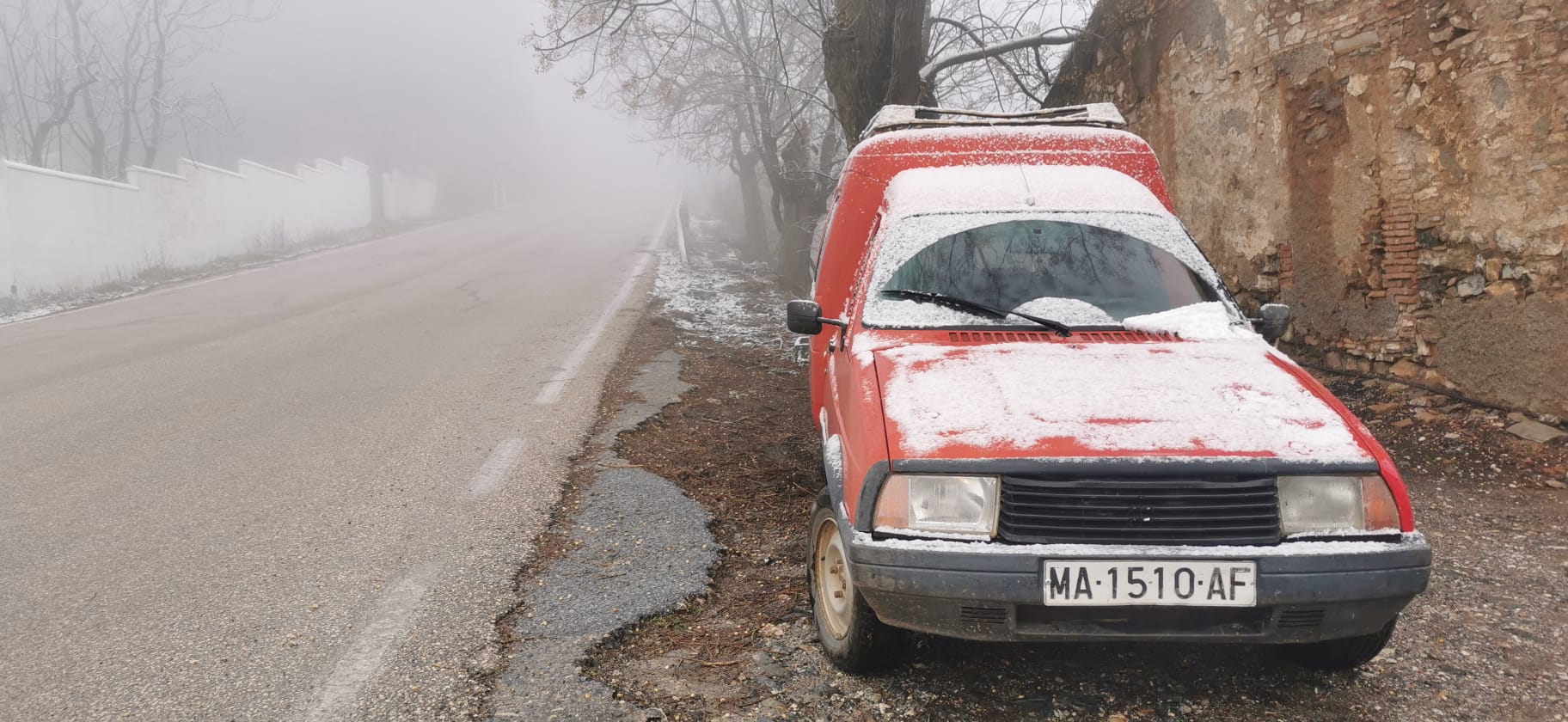 Nieve en los Montes de Málaga.
