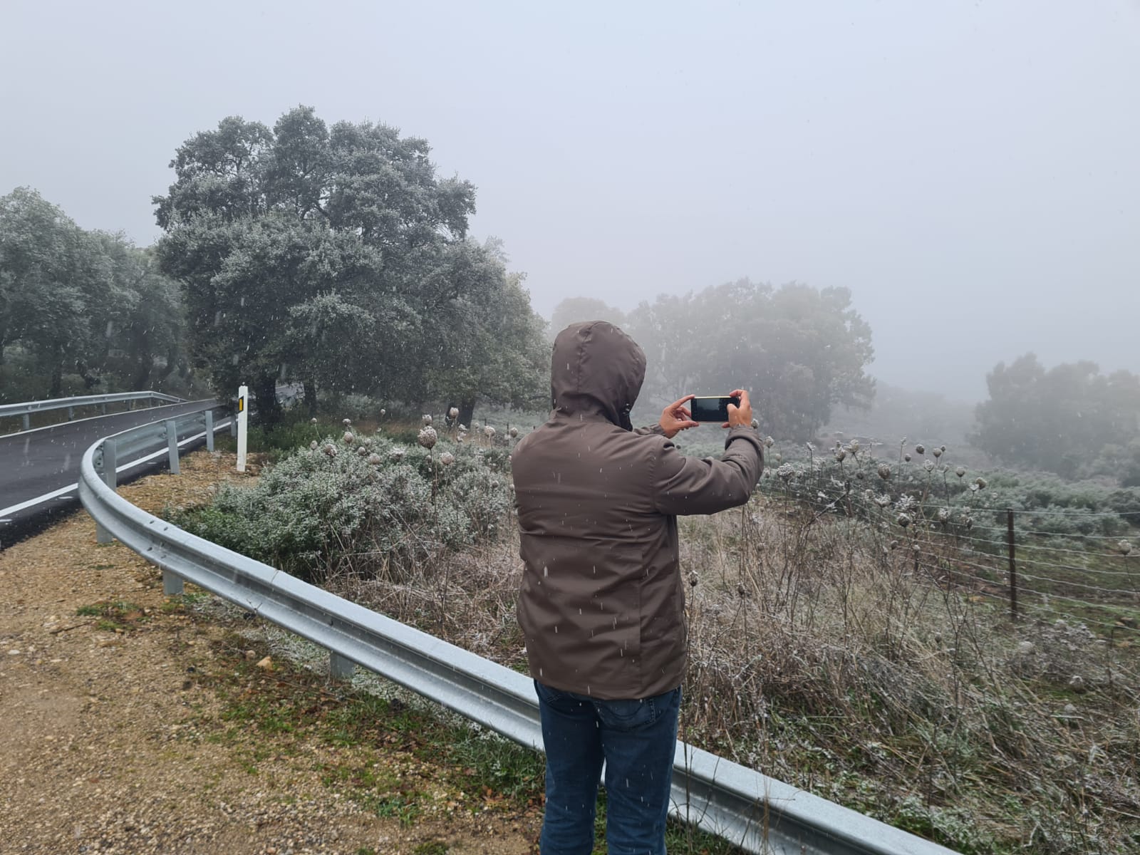 Nieve en el Torcal de Antequera este domingo