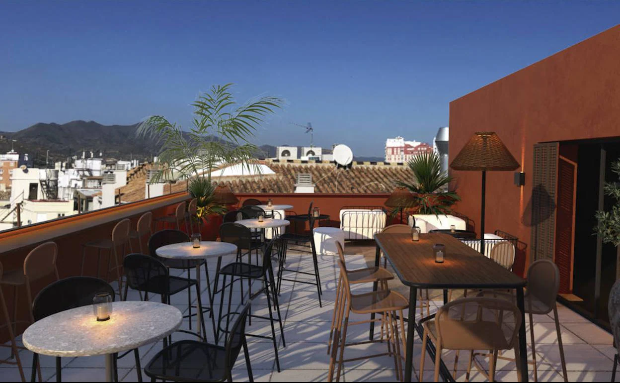Recreación de la nueva terraza de copas que se abrirá en marzo en la calle Granada. 