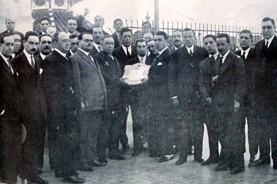 Homenaje a Antonio Baena, fundador de la Agrupación, en 1927