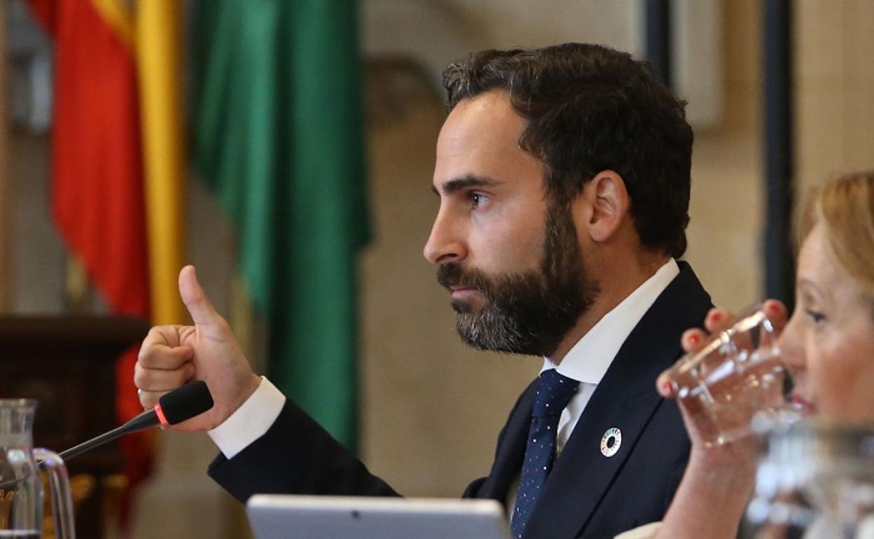 Una imagen de archivo de Daniel Pérez, tomada durante un pleno en el Ayuntamiento de Málaga. 