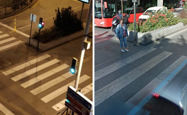 Imagen de Camino de Ronda, con el contraste de Street View.