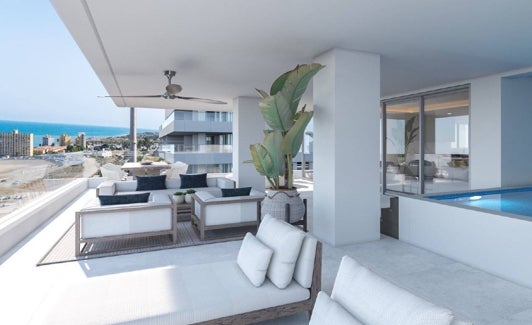 Recreación de una de las viviendas de la Torre Sierra Blanca. 