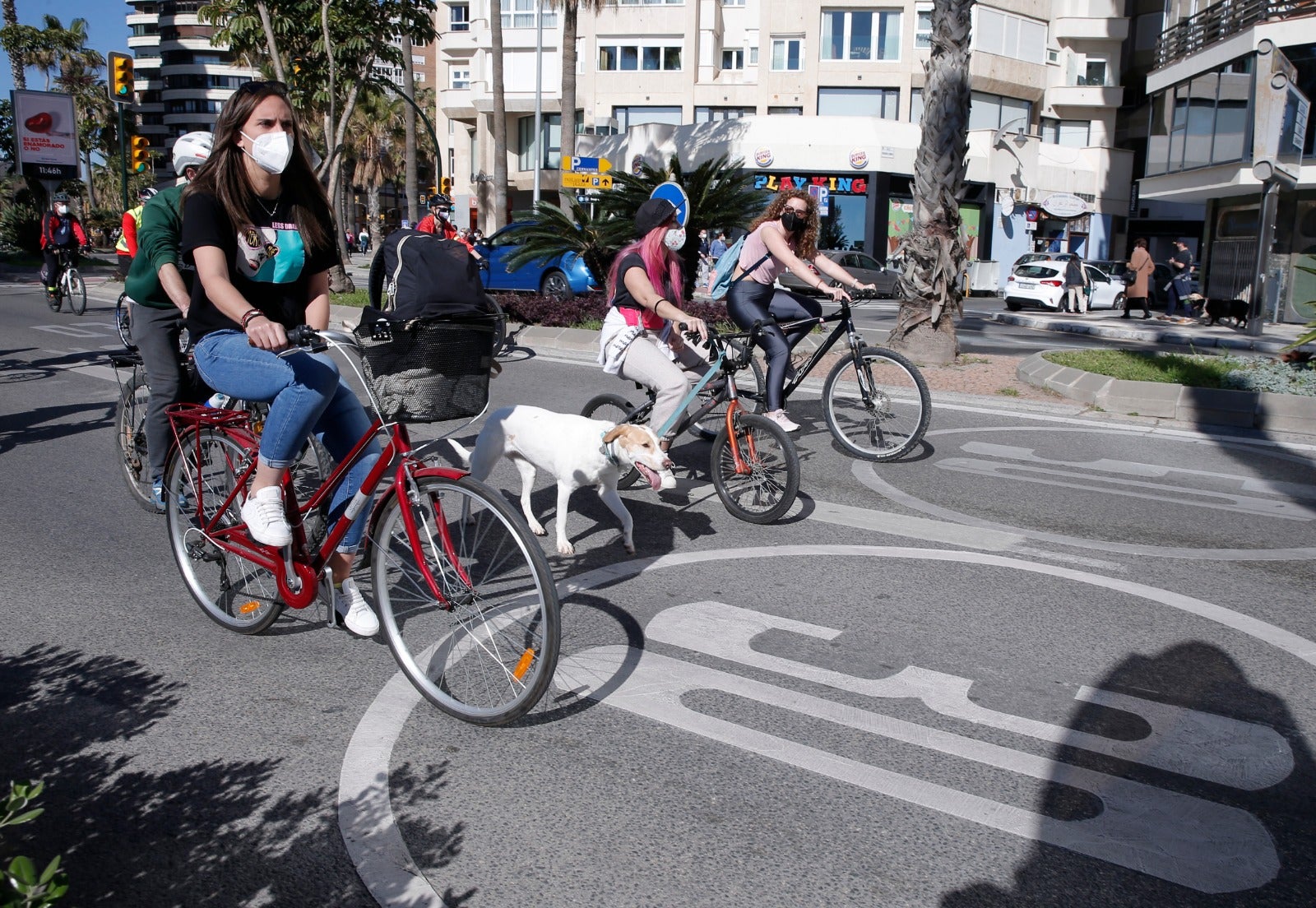 Más de un millar de ciclistas reclaman carriles bici segregados del tráfico durante una 'bicifestación' celebrada en la capital