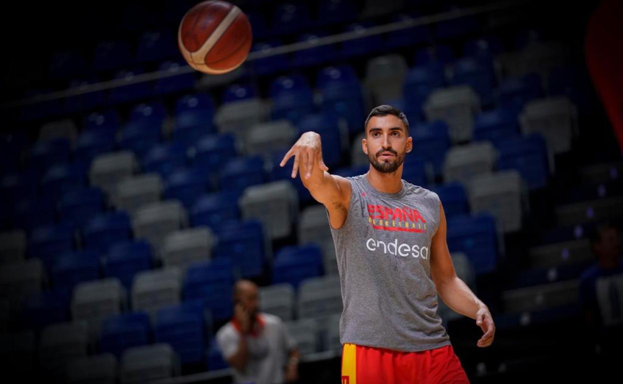 Jaime Fernández, en un entrenamiento con la selección española. 