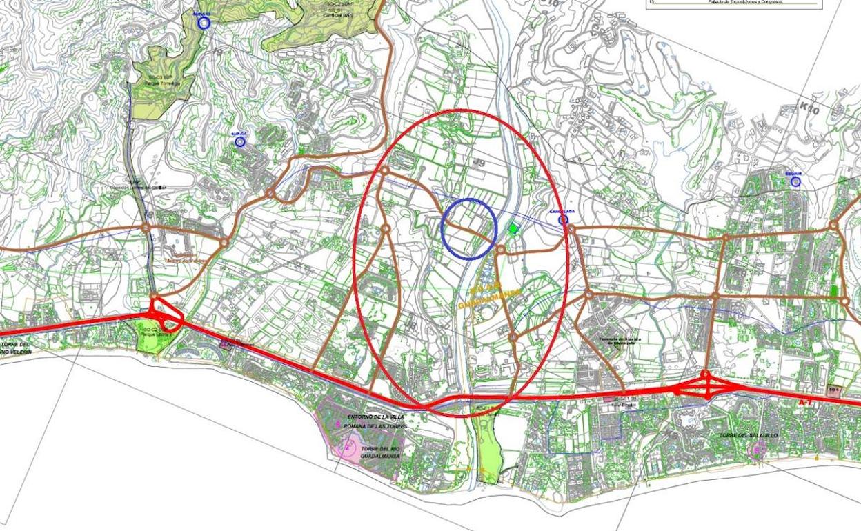 Zona en la que el PSOE propone la construcción del puente, en la zona de Guadalmansa. 