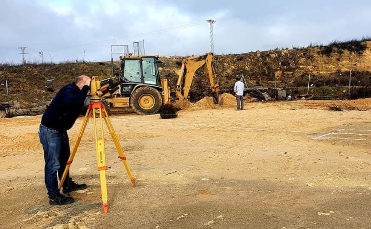 Obras de la nave que albergará la planta de tratamiento.