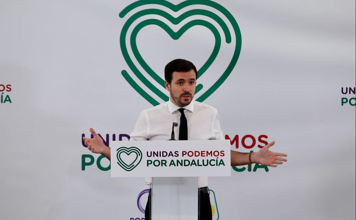 Alberto Garzón, en el acto celebrado hoy.