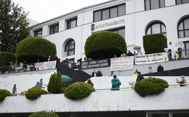 Protesta en el Ayuntamiento. 