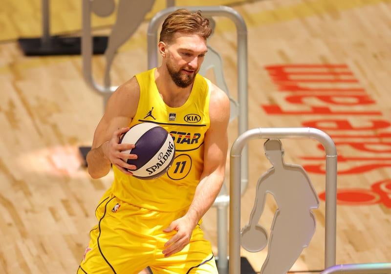 Domantas Sabonis, durante el Concurso de Habilidades de la NBA. 