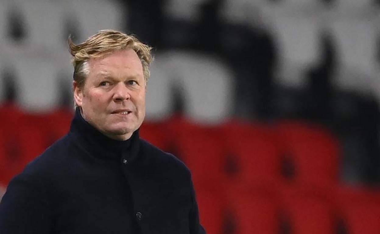 Ronald Koeman, durante el PSG-Barça.