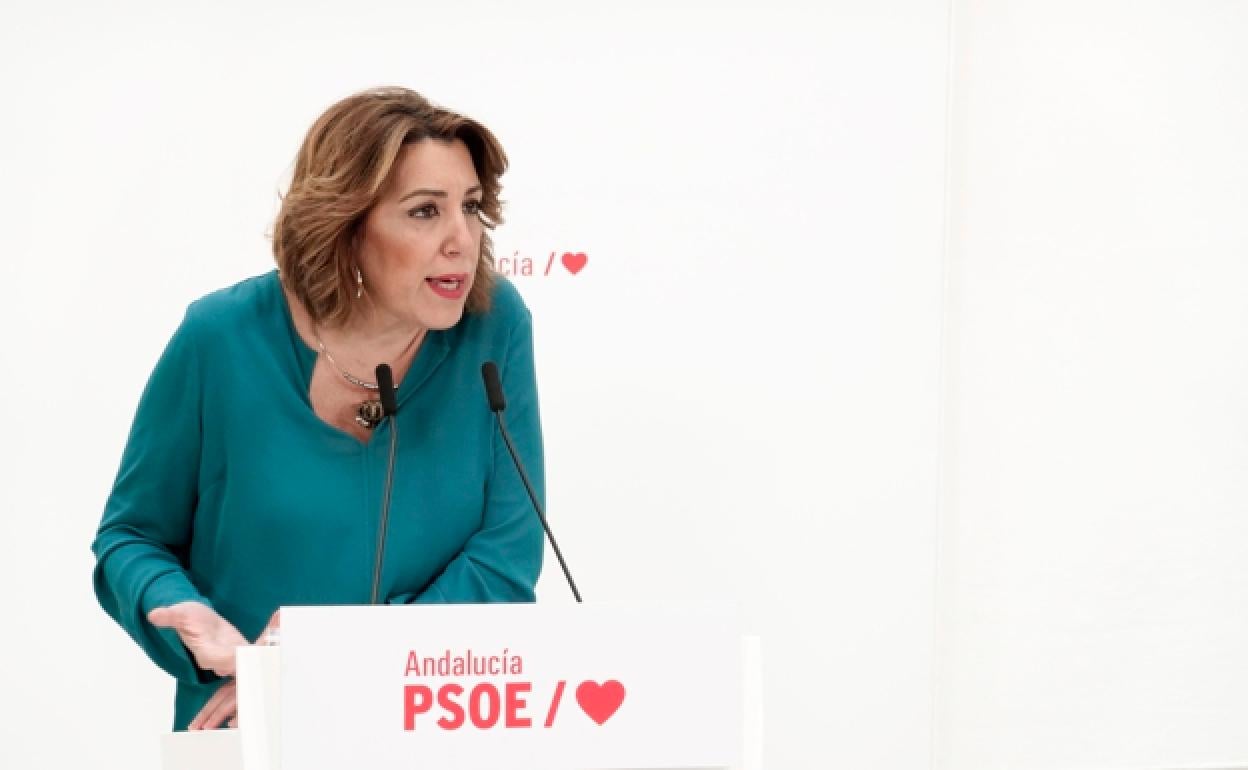 Susana Díaz: «En ningún momento hemos hablado de moción ni hemos pedido a Moreno adelanto electoral, como hizo Vox»