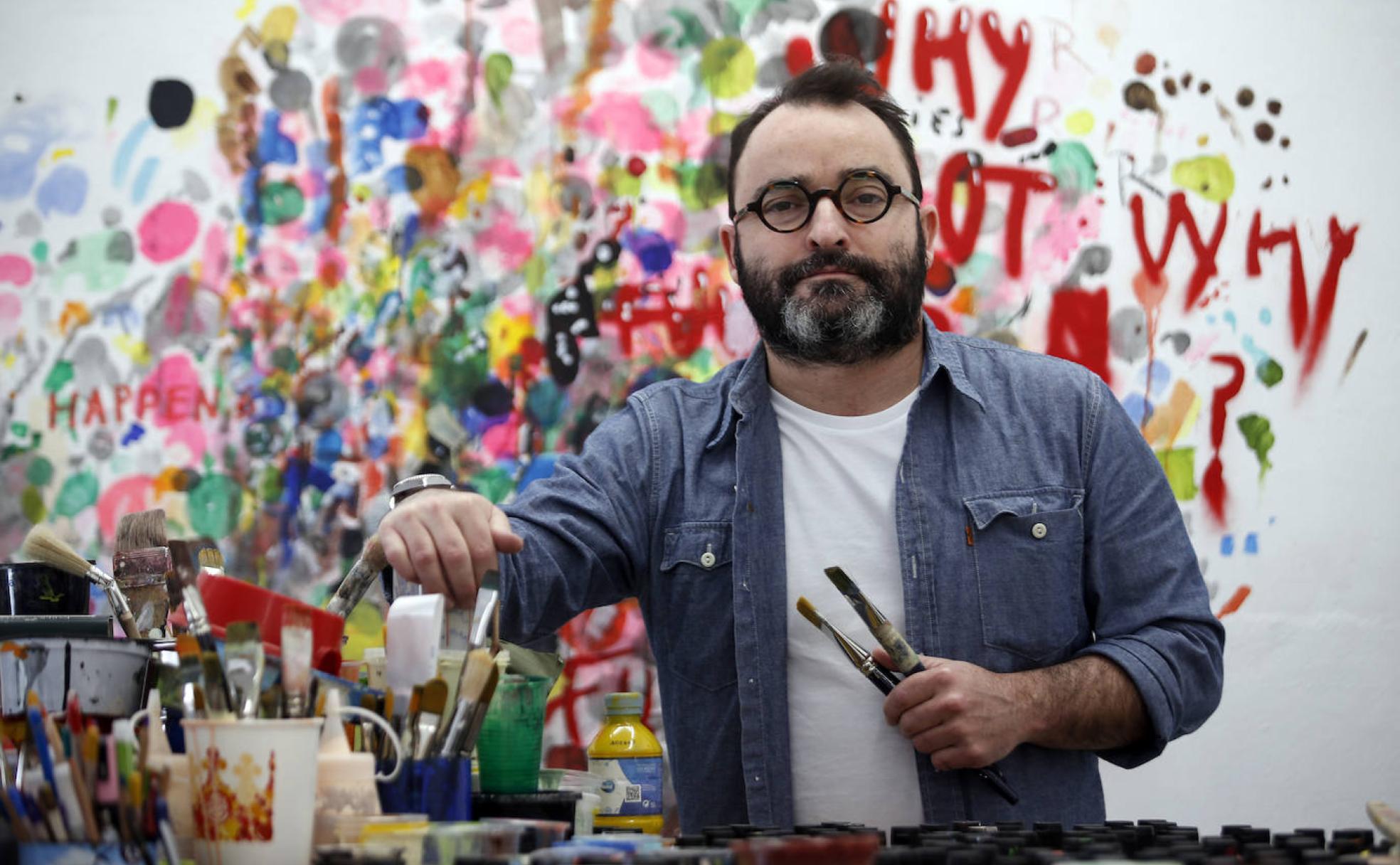 El artista malagueño Javier Calleja, en su estudio.