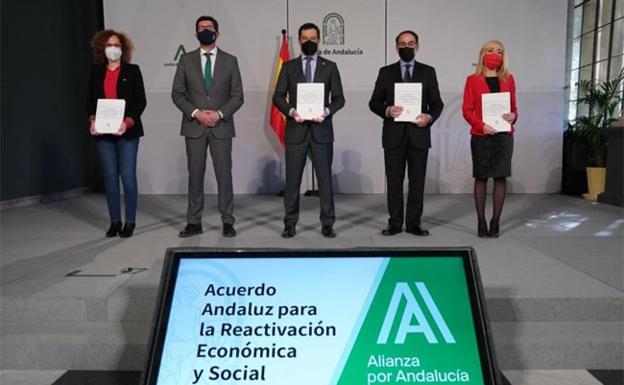 Andalucía lanza un segundo plan de rescate con 732 millones en ayudas directas para pymes, hosteleros y comerciantes con el apoyo de empresarios y sindicatos