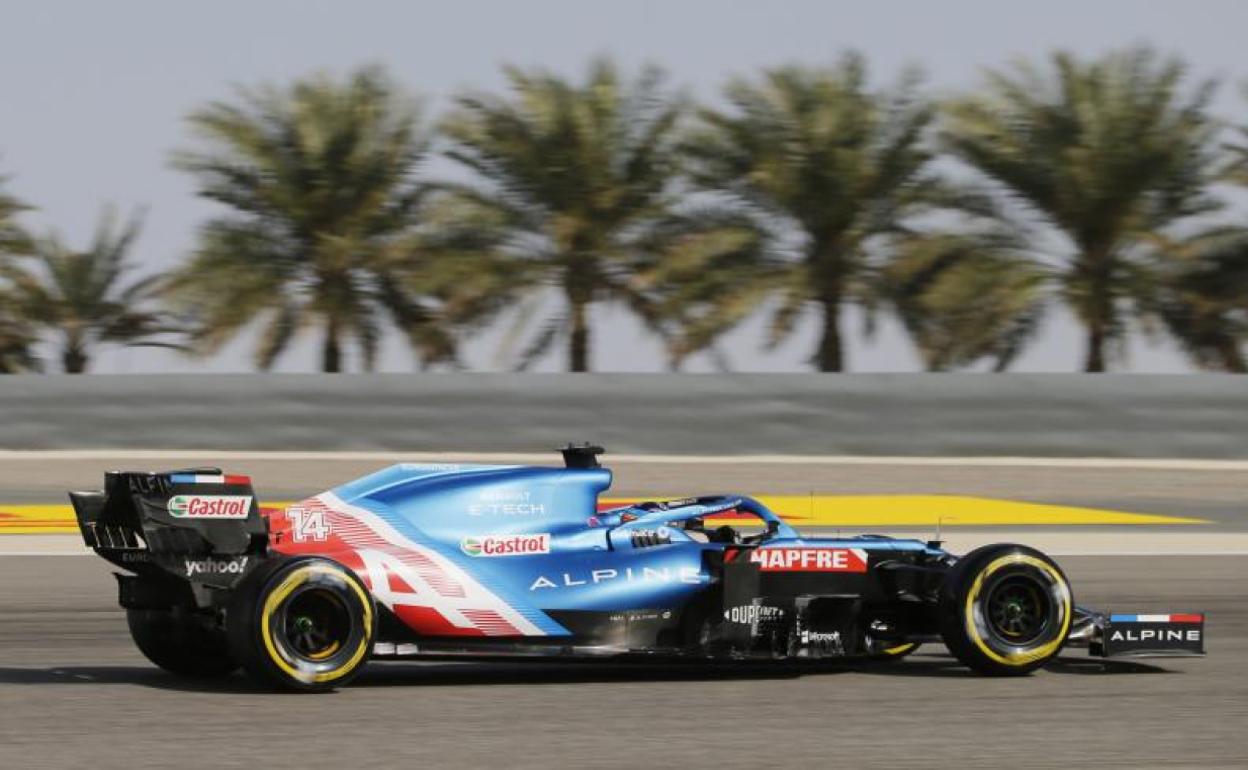 Fernando Alonso, en el circuito de Sakhir.