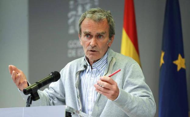 Fernando Simón, en la rueda de prensa ofrecida este Lunes Santo. 