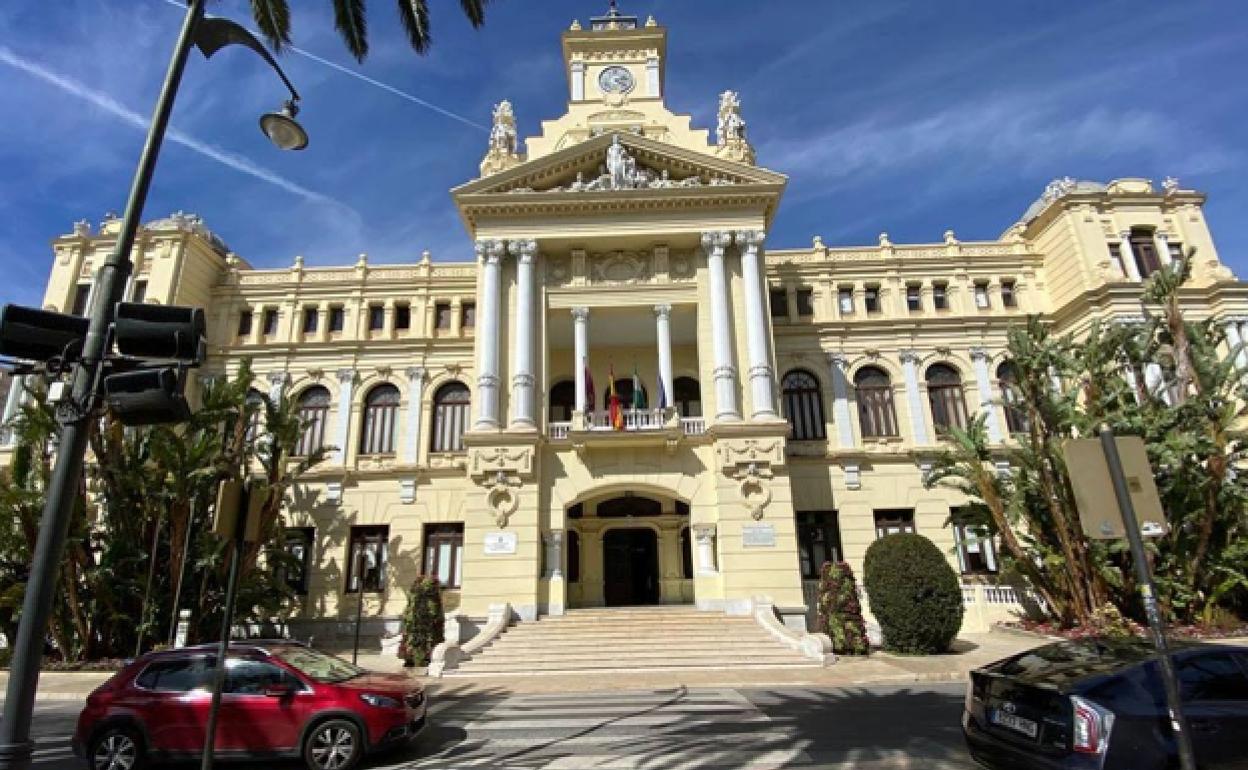 Fachada del Ayuntamiento de Málaga. 
