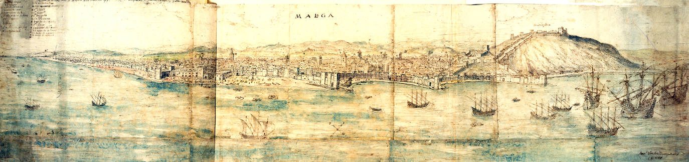 'Vista de Málaga tomada desde el mar'. 