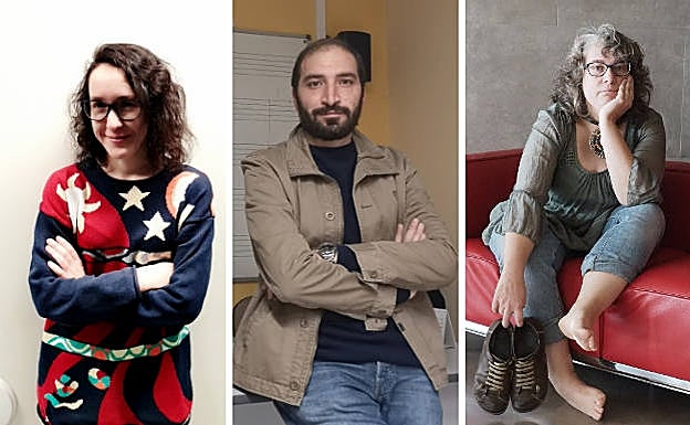 Los compositores Pilar Miralles, Alejandro Cano Palomo y Diana Pérez Custodio.