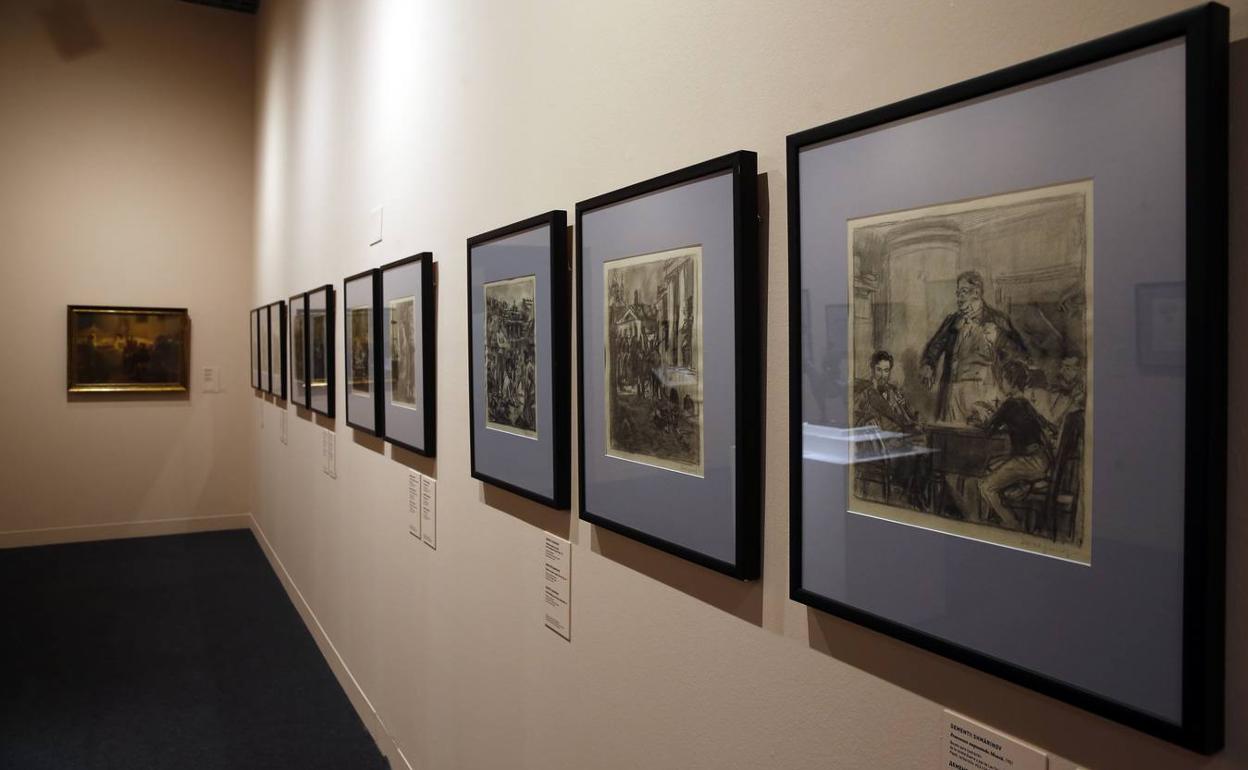 Detalle de la muestra sobre Lev Tolstói. 