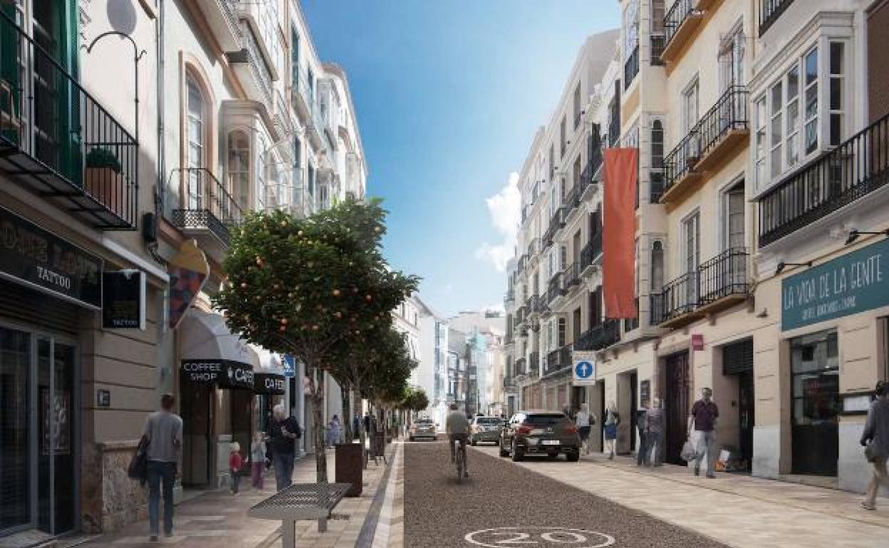 Recreación del tramo norte de la calle Carretería