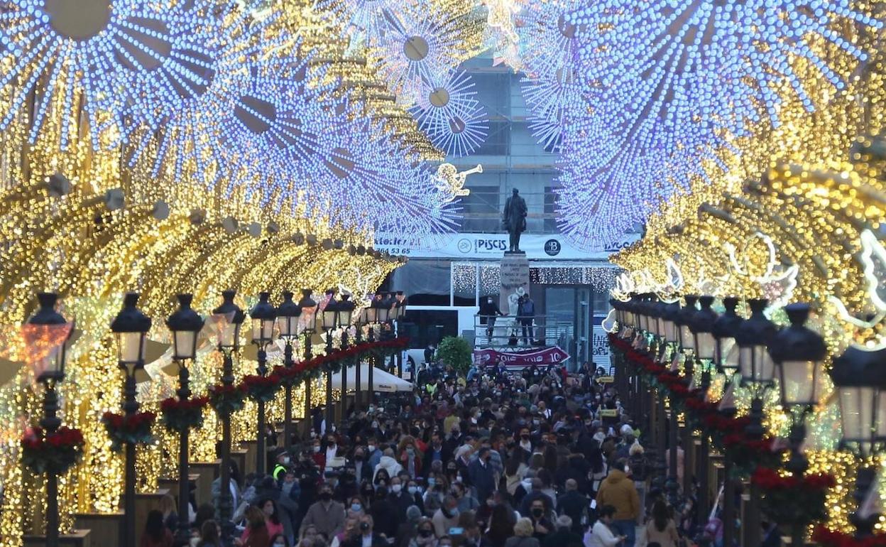 Alumbrado navideño de la calle Larios en las fiestas del año pasado. 