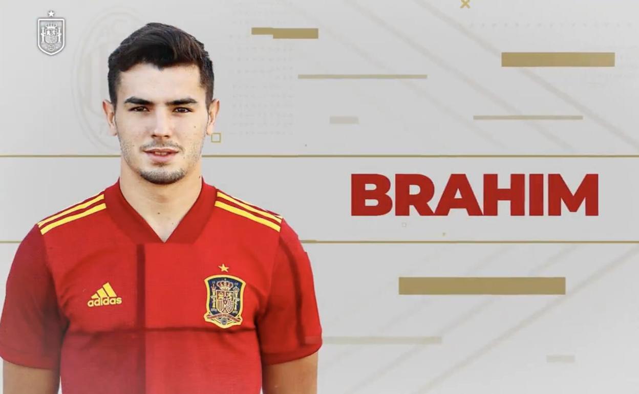 El futbolista Brahim Díaz, en la presentación oficial de la convocatoria de España Sub 21 para la fase final de la Eurocopa.