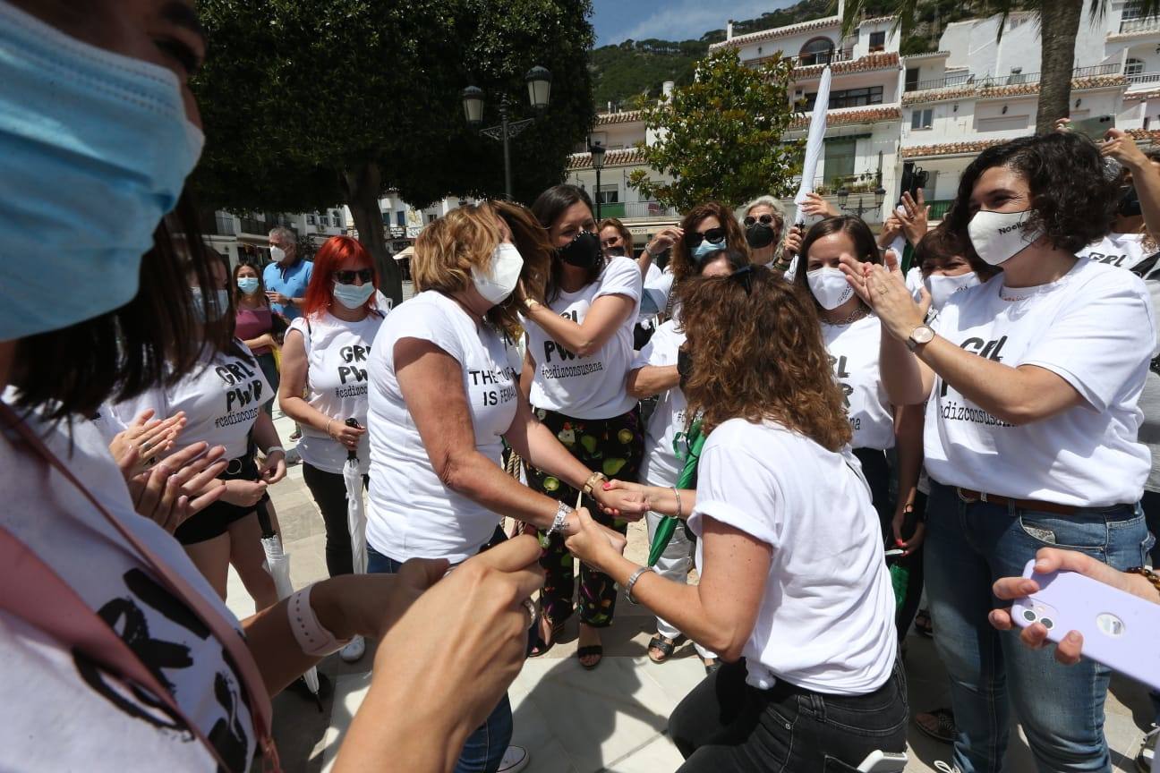 La secretaria general del PSOE en Andalucía y candidata a las primarias del próximo 13 de junio evita pronunciarse sobre los posibles indultos a los condenados del 'procés' durante un acto celebrado hoy con militantes 