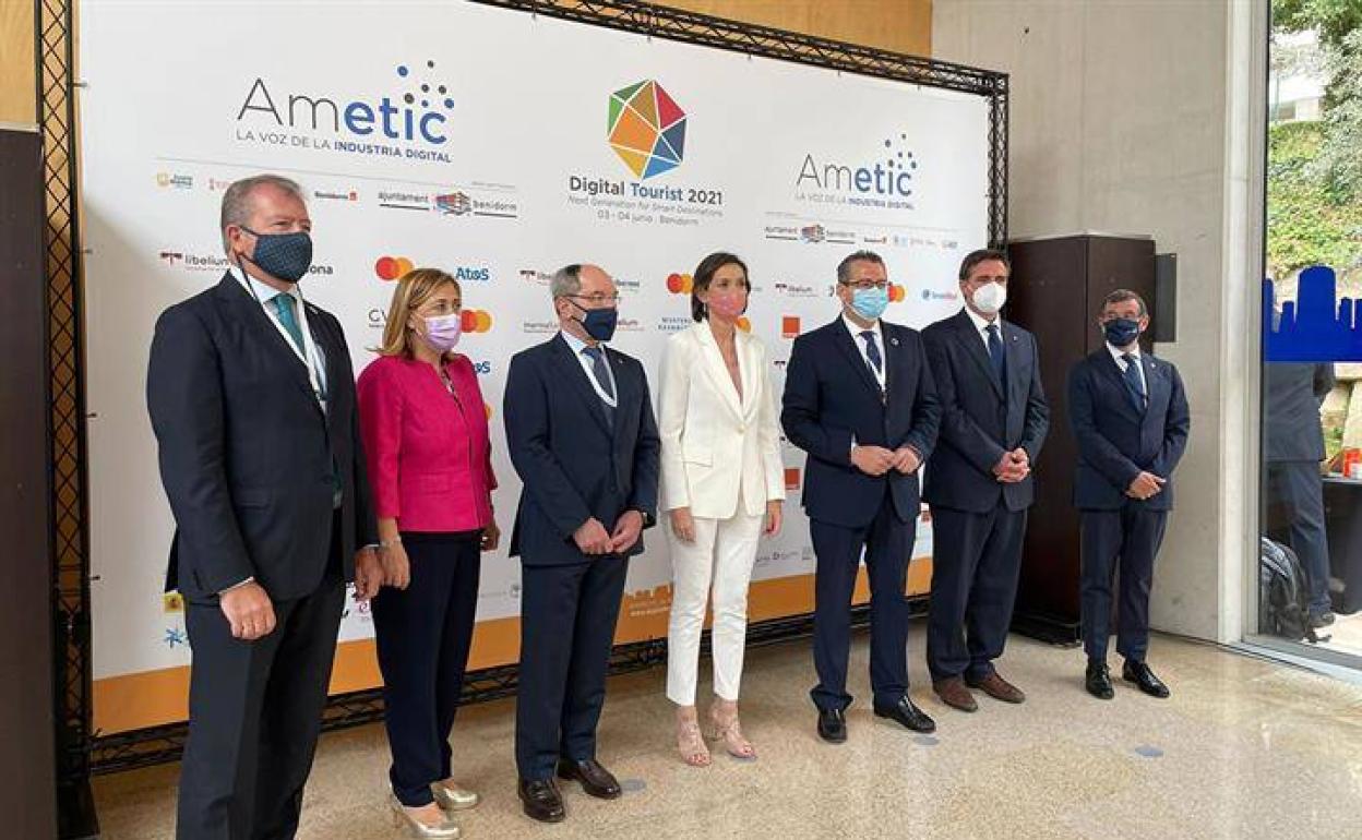 La ministra de Industria, Comercio y Turismo, Reyes Maroto, durante el Digital Tourist 2021. 