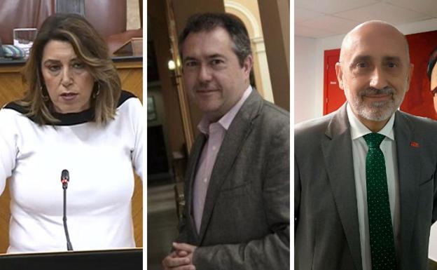 Susana Díaz, Juan Espadas y Luis Ángel Hierro 