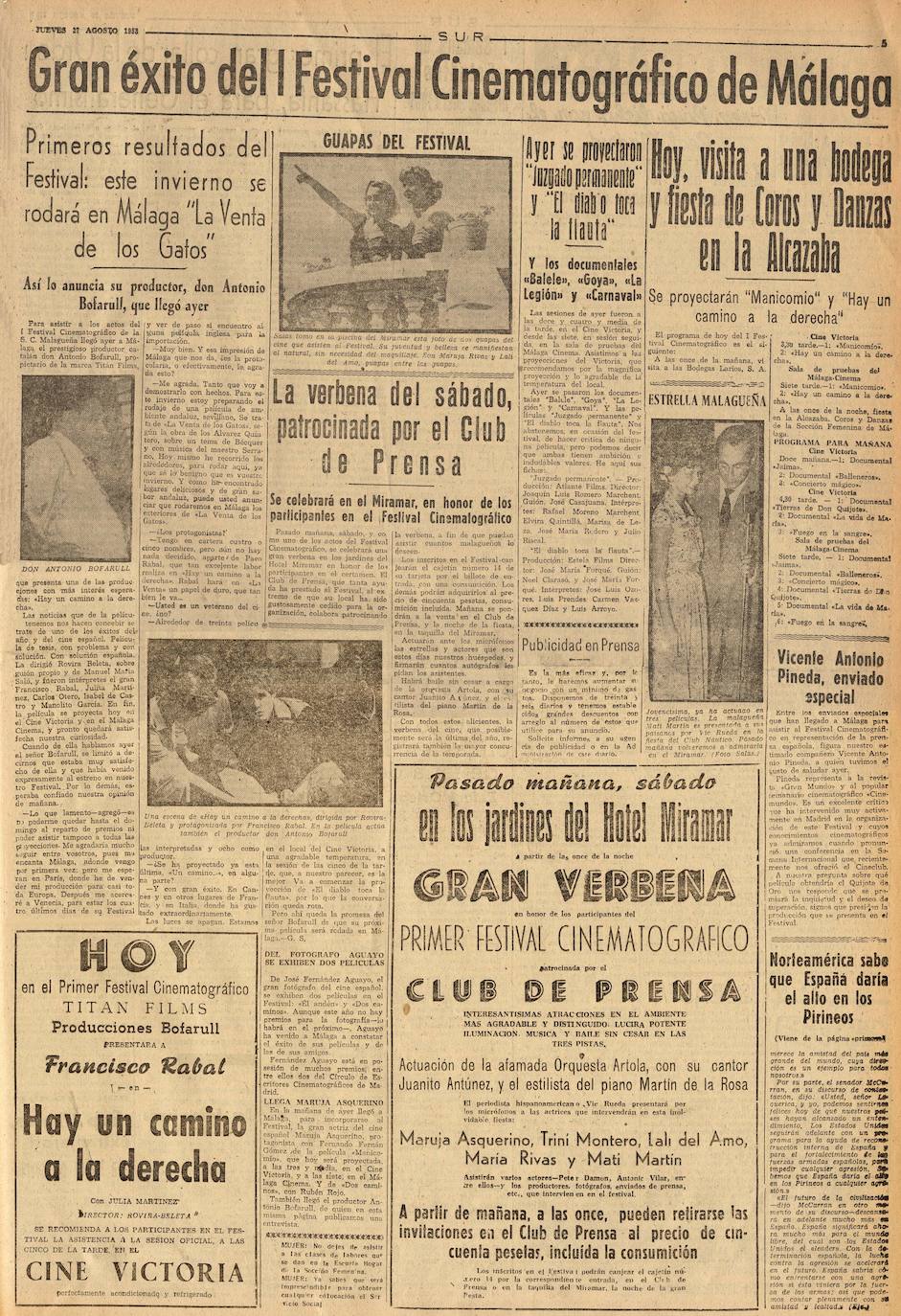 Página publicada en SUR en 1953. 